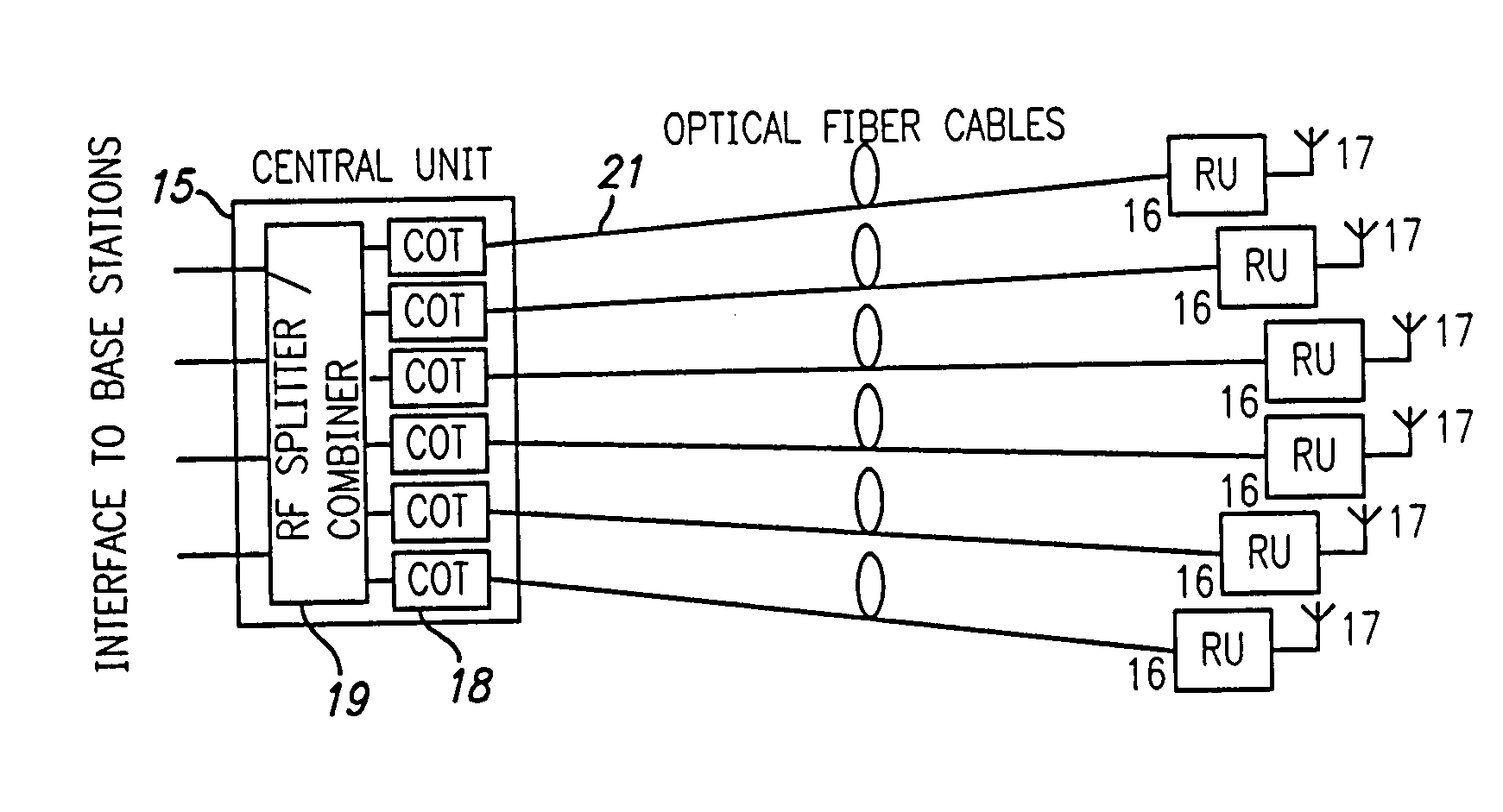 Optical fiber communications method and system without a remote electrical power supply