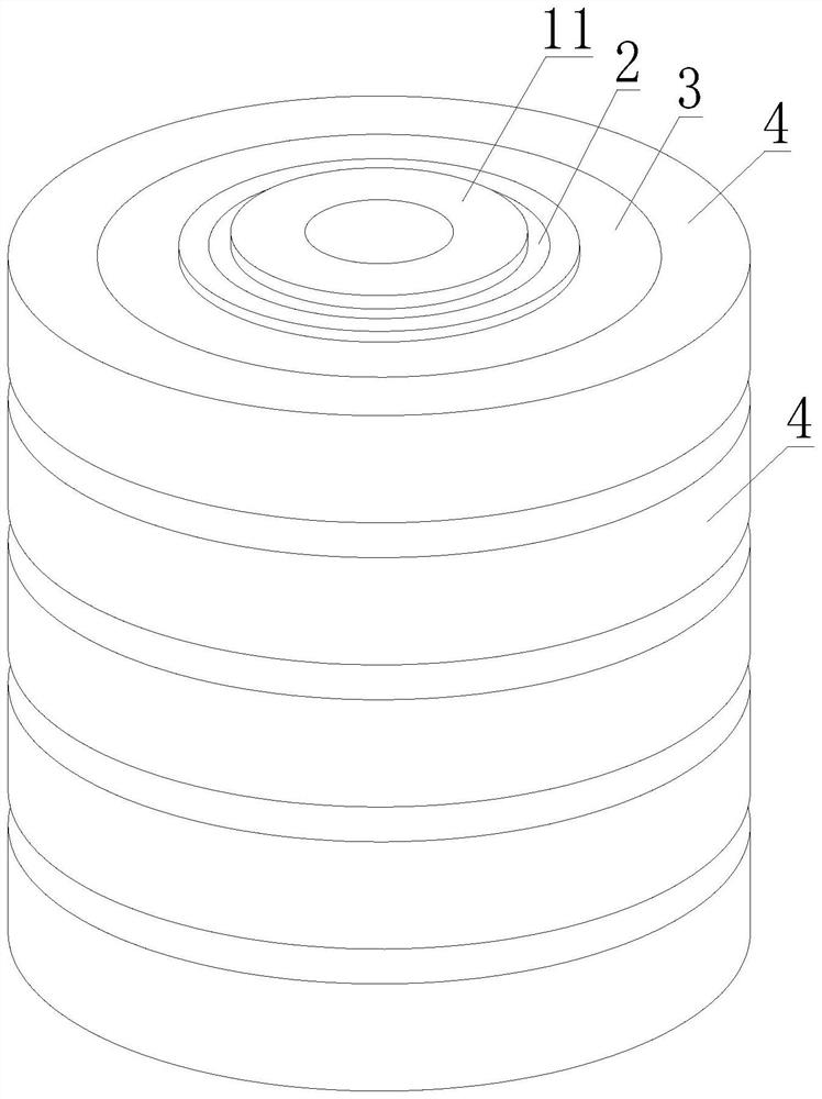 Floating slab track vibration isolator integrating particle damping vibration absorption and band gap vibration resistance