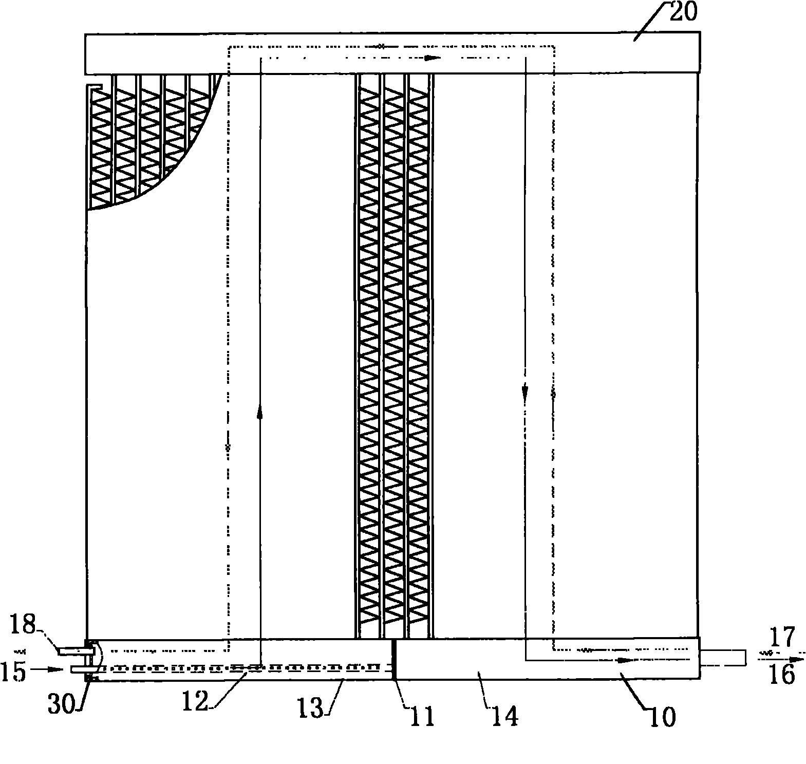 Loop structure of bidirectional microchannel heat exchanger