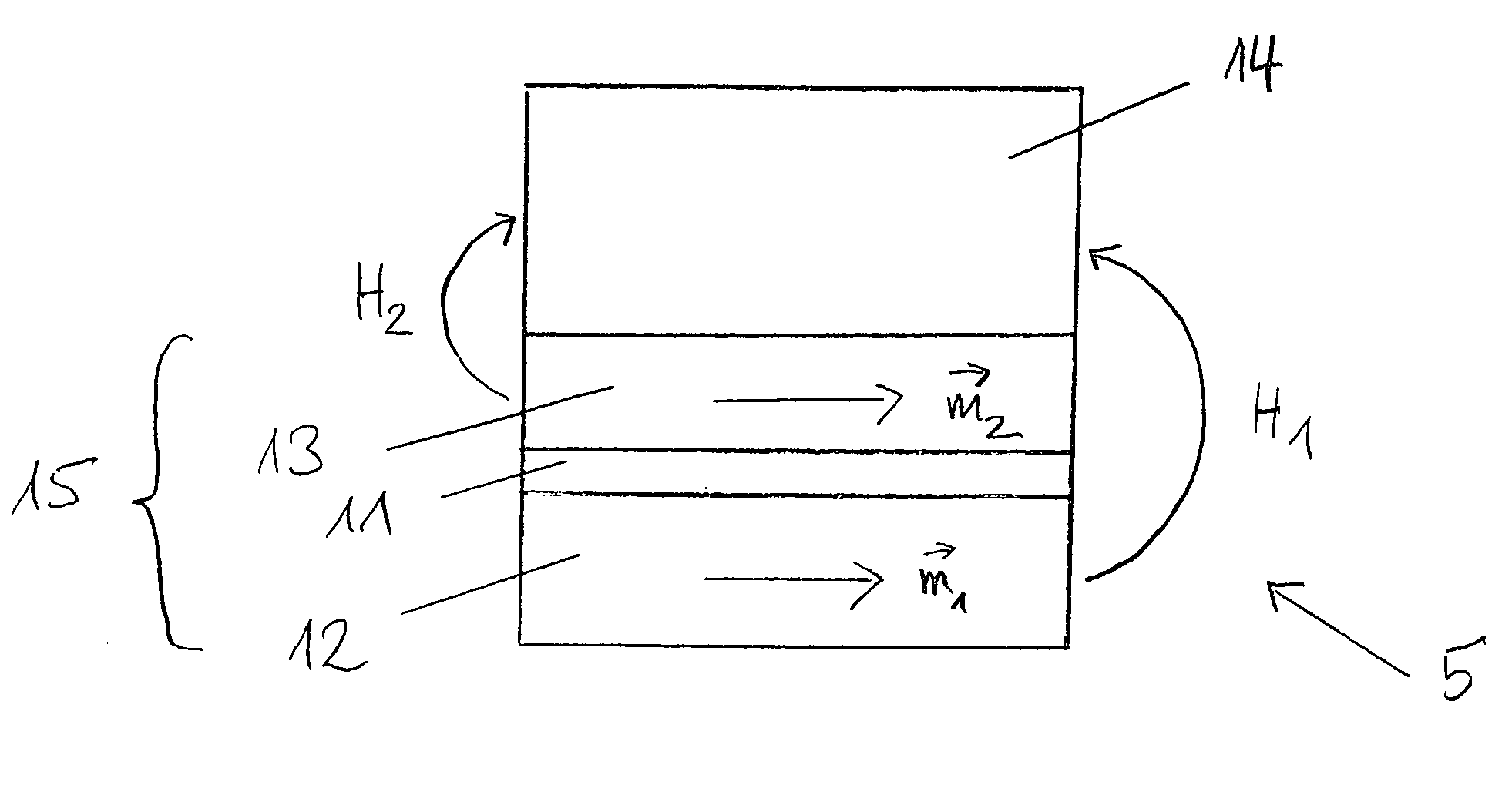 Magnetoresistive layer system and sensor element with said layer system
