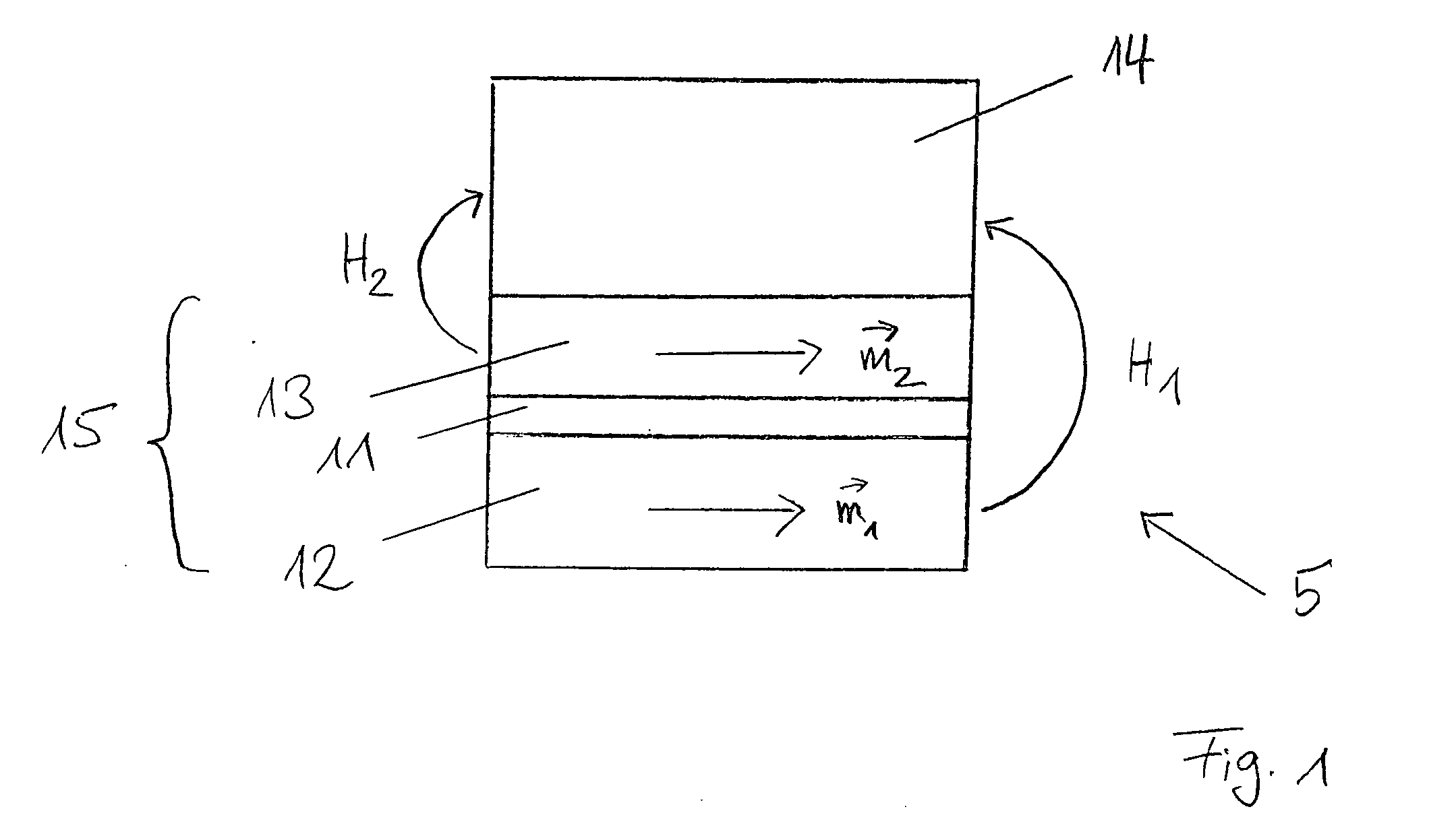 Magnetoresistive layer system and sensor element with said layer system