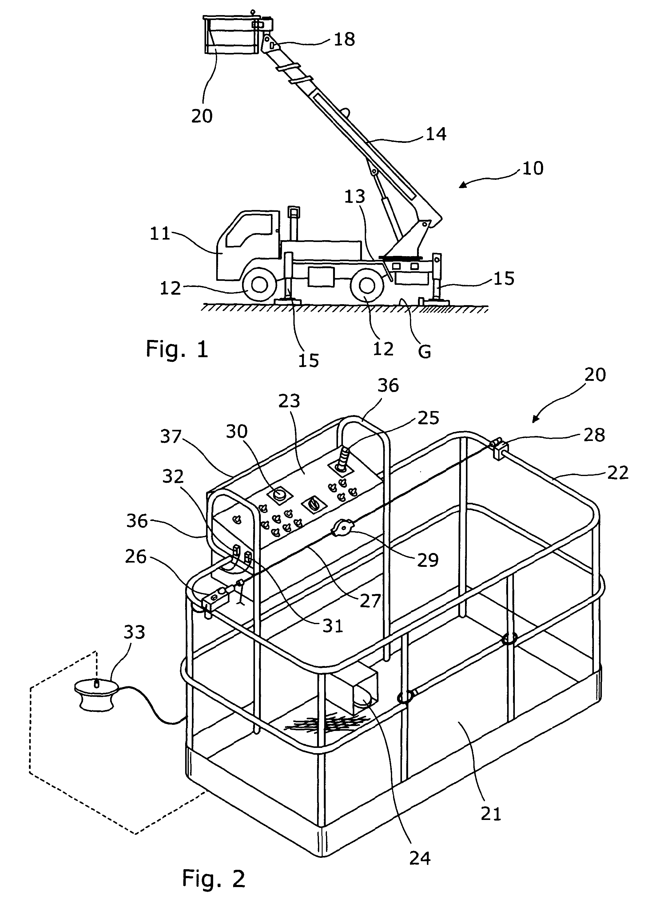 Aerial lift with safety device