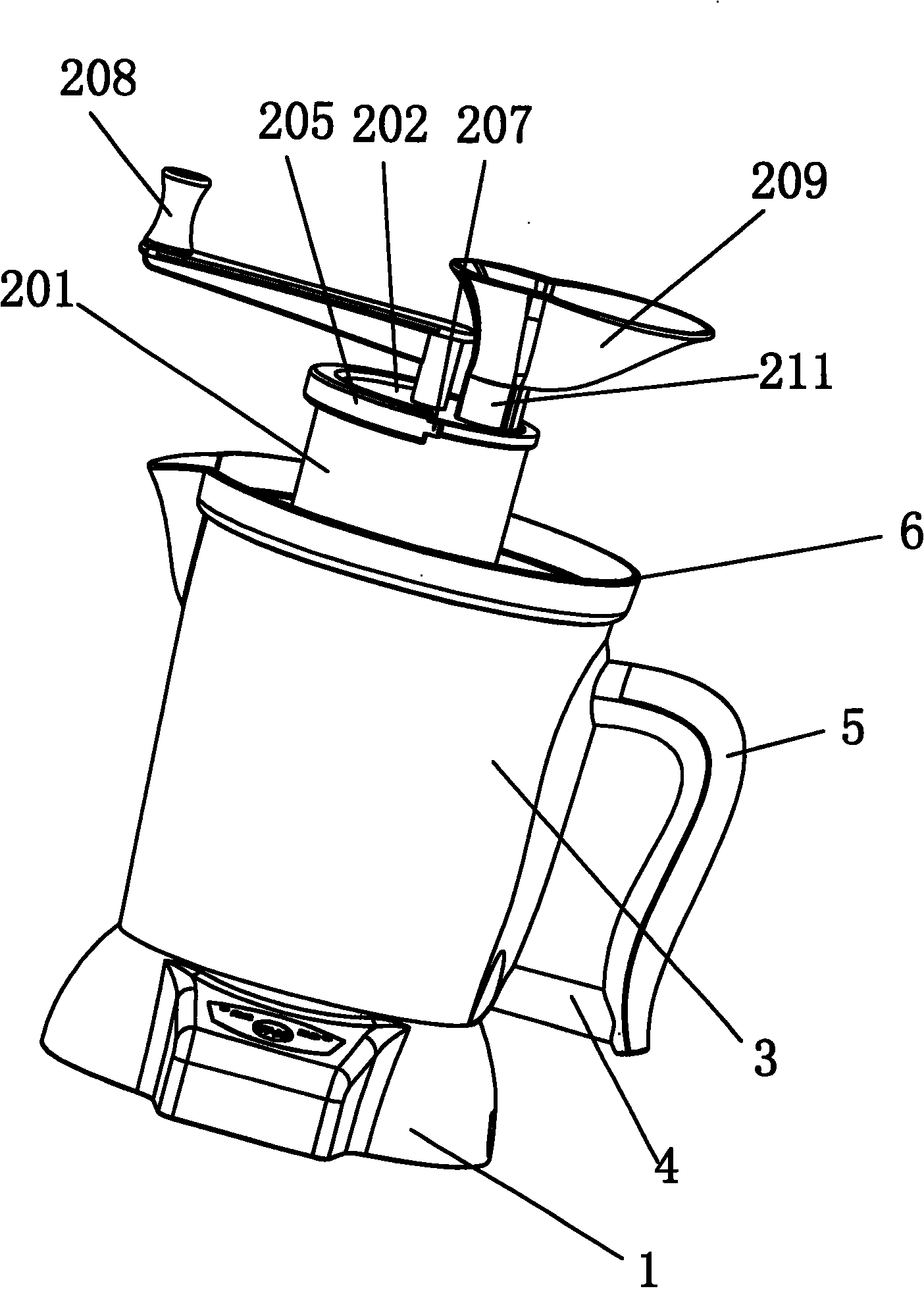 Bean milk machine with hand-mill stirrer