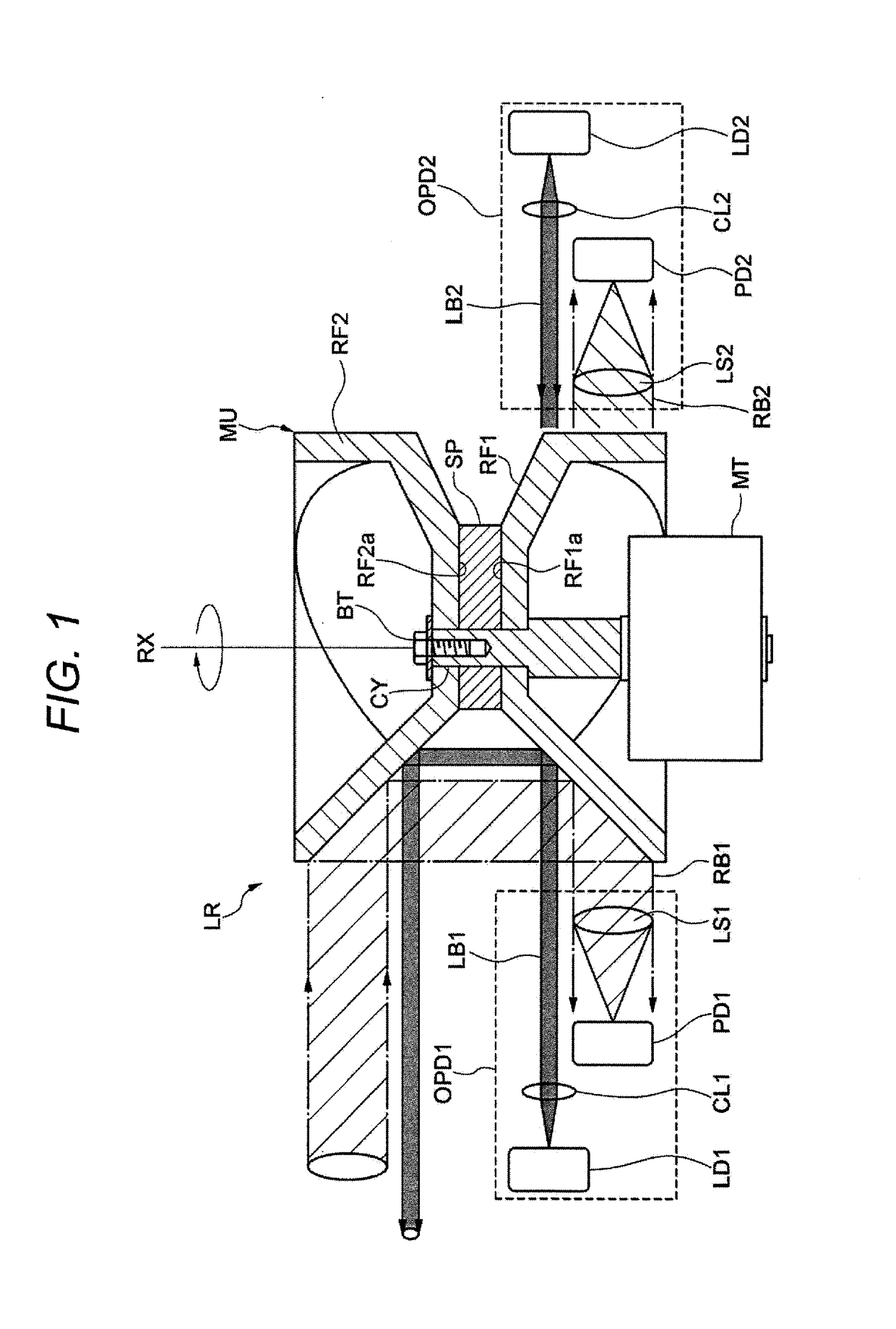 Optical scanning type object detection device
