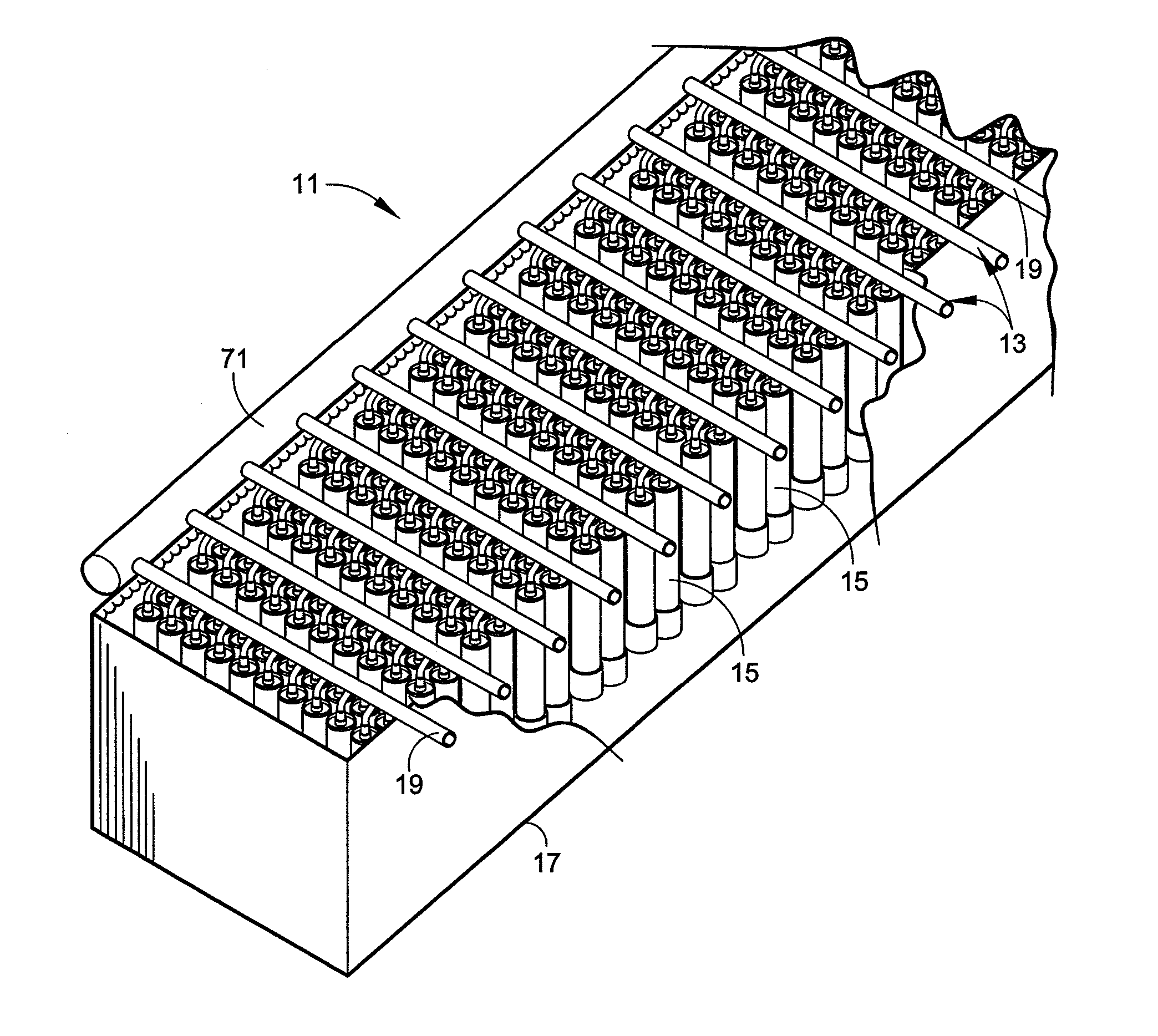 Network for supporting spiral wound membrane cartridges for submerged operation