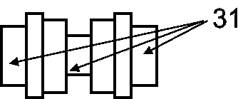 Double-ridge rectangular waveguide four-way ridge waveguide power splitter based on a metal ridge