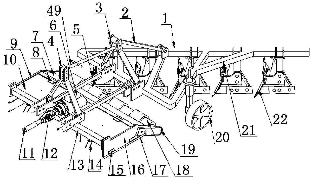 A straw throwing and overturning combined operation machine