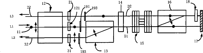 Polarized light interference type comb filter