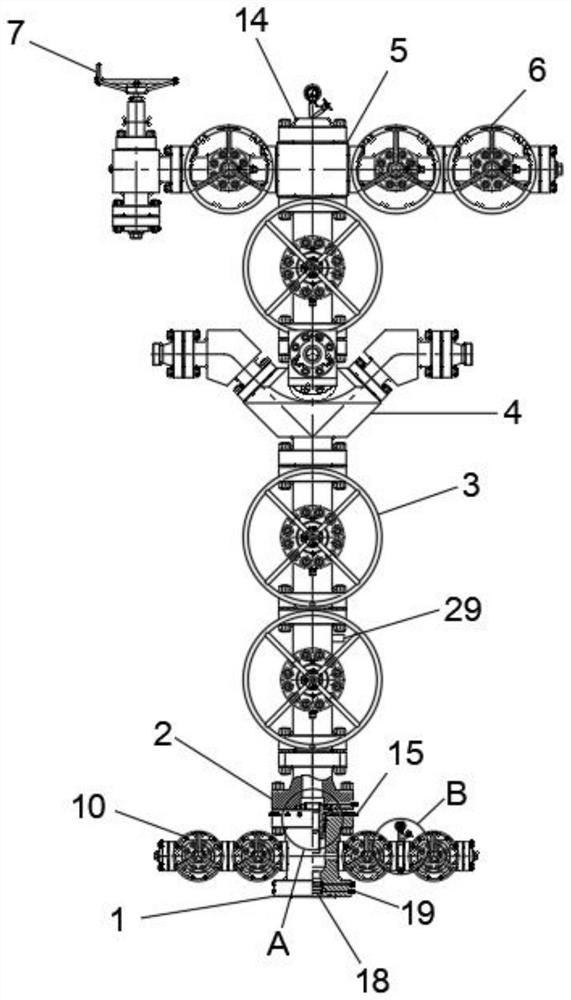 Fracturing pilot production composite wellhead device