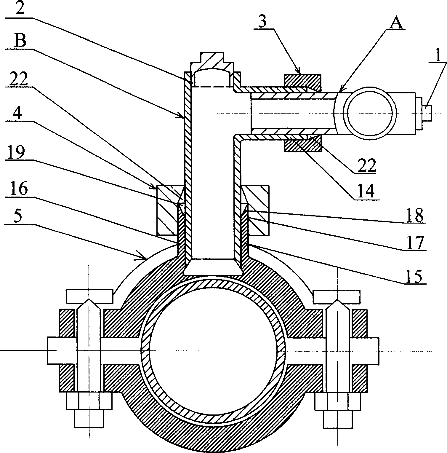 Combustion gas pipes house lead-in connecting equipment