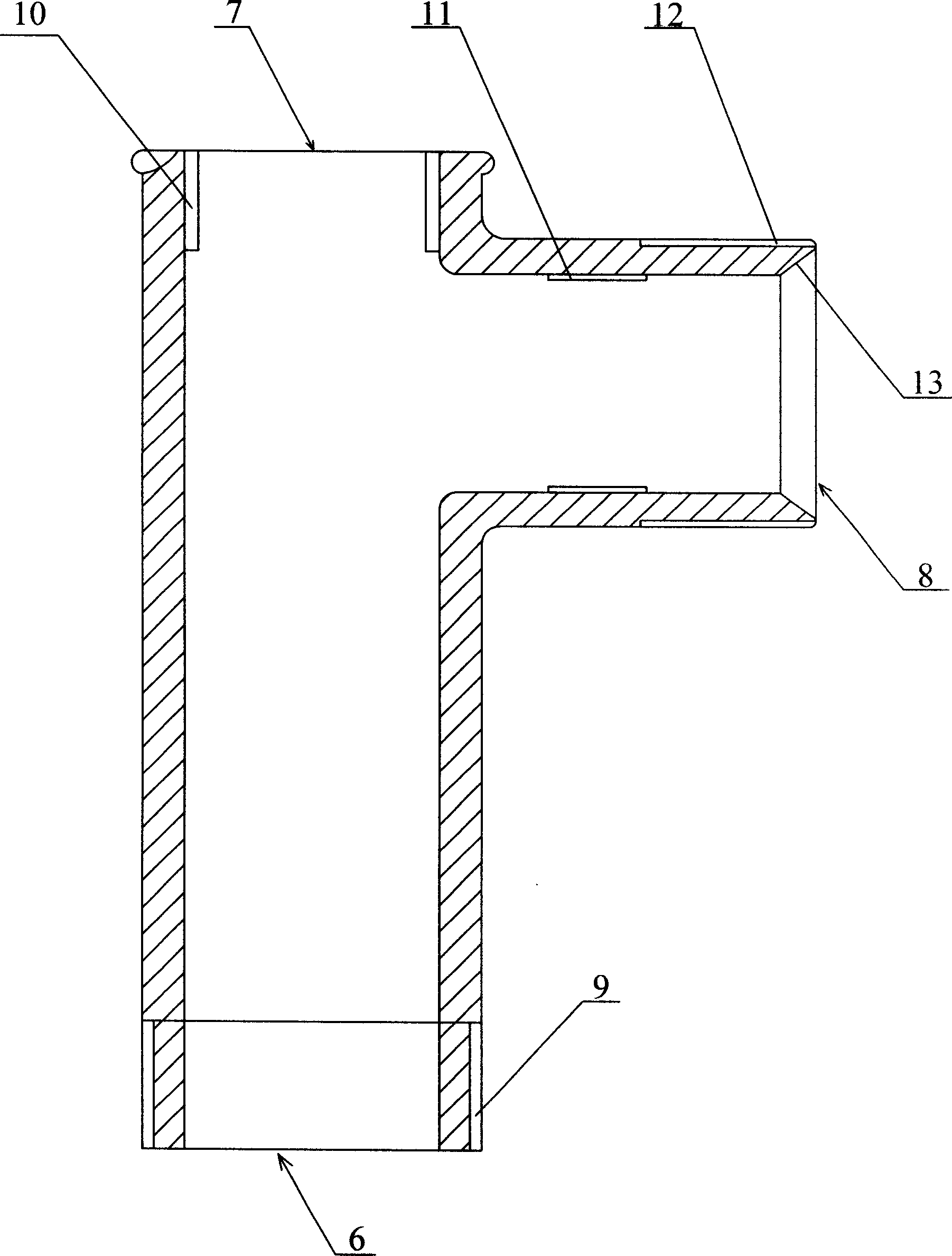 Combustion gas pipes house lead-in connecting equipment