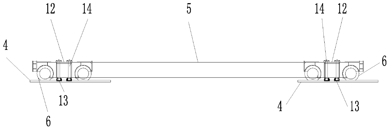 Shore bridge trolley lifting appliance fine adjustment shifting system