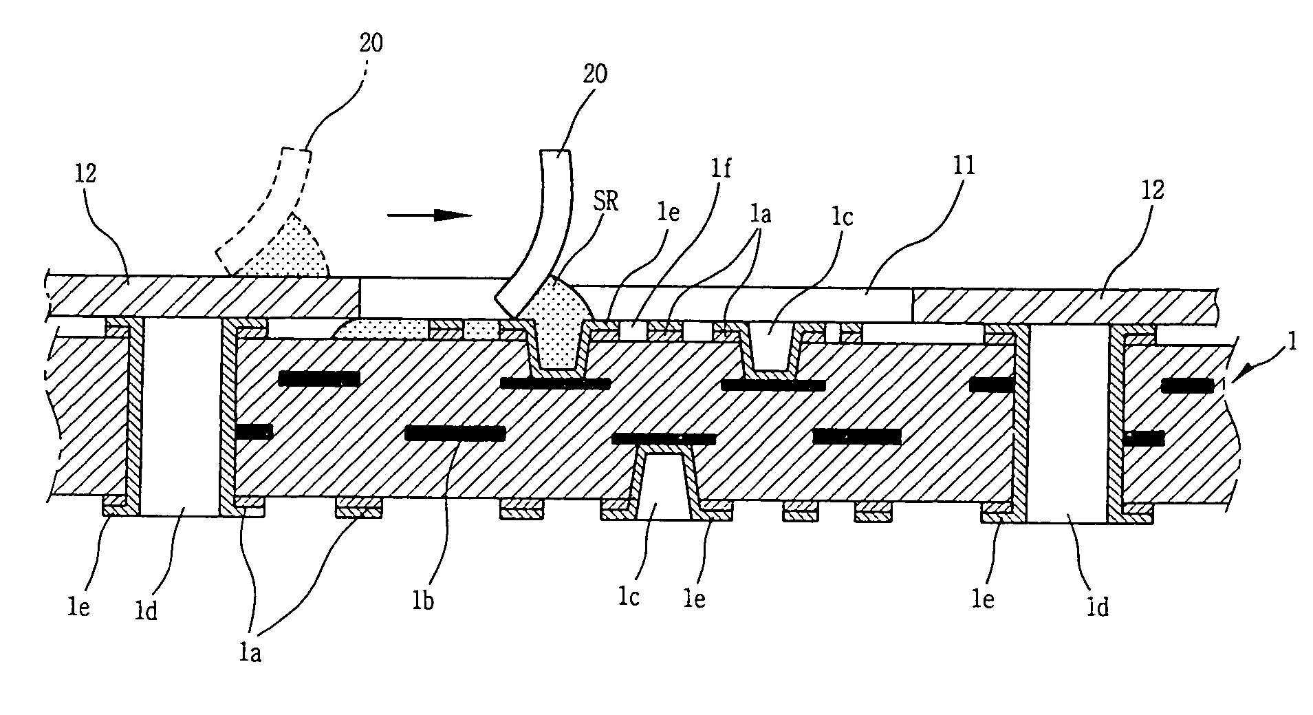 Hole plugging method for printed circuit boards, and hole plugging device