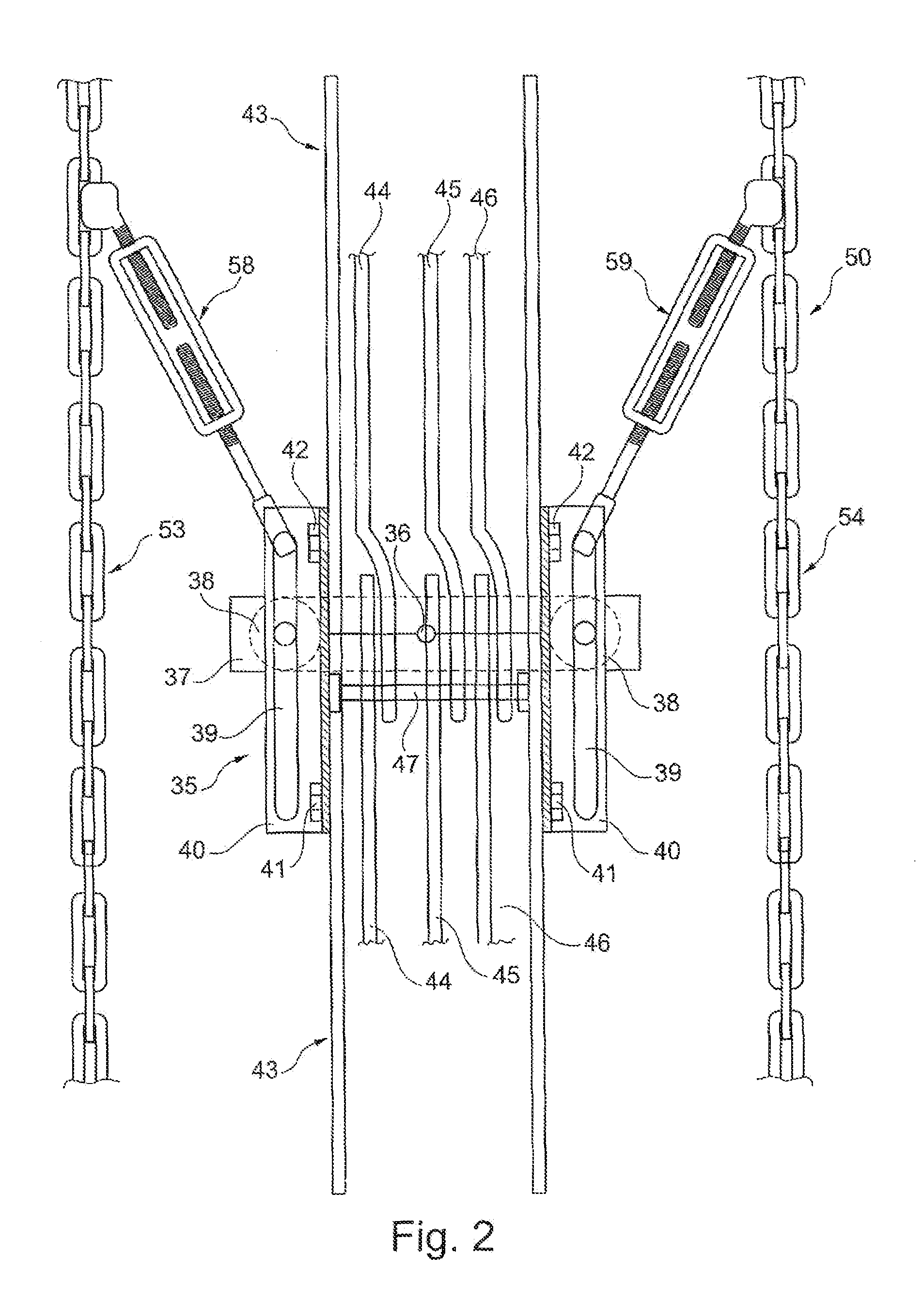 Method and device for handling, in particular for repairing or replacing, busbars on wind power plants