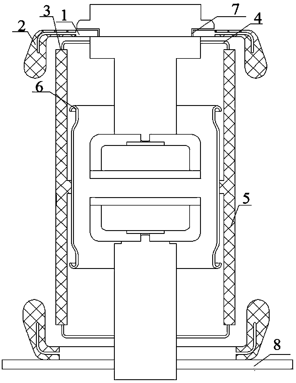 A vacuum interrupter with composite shielding structure