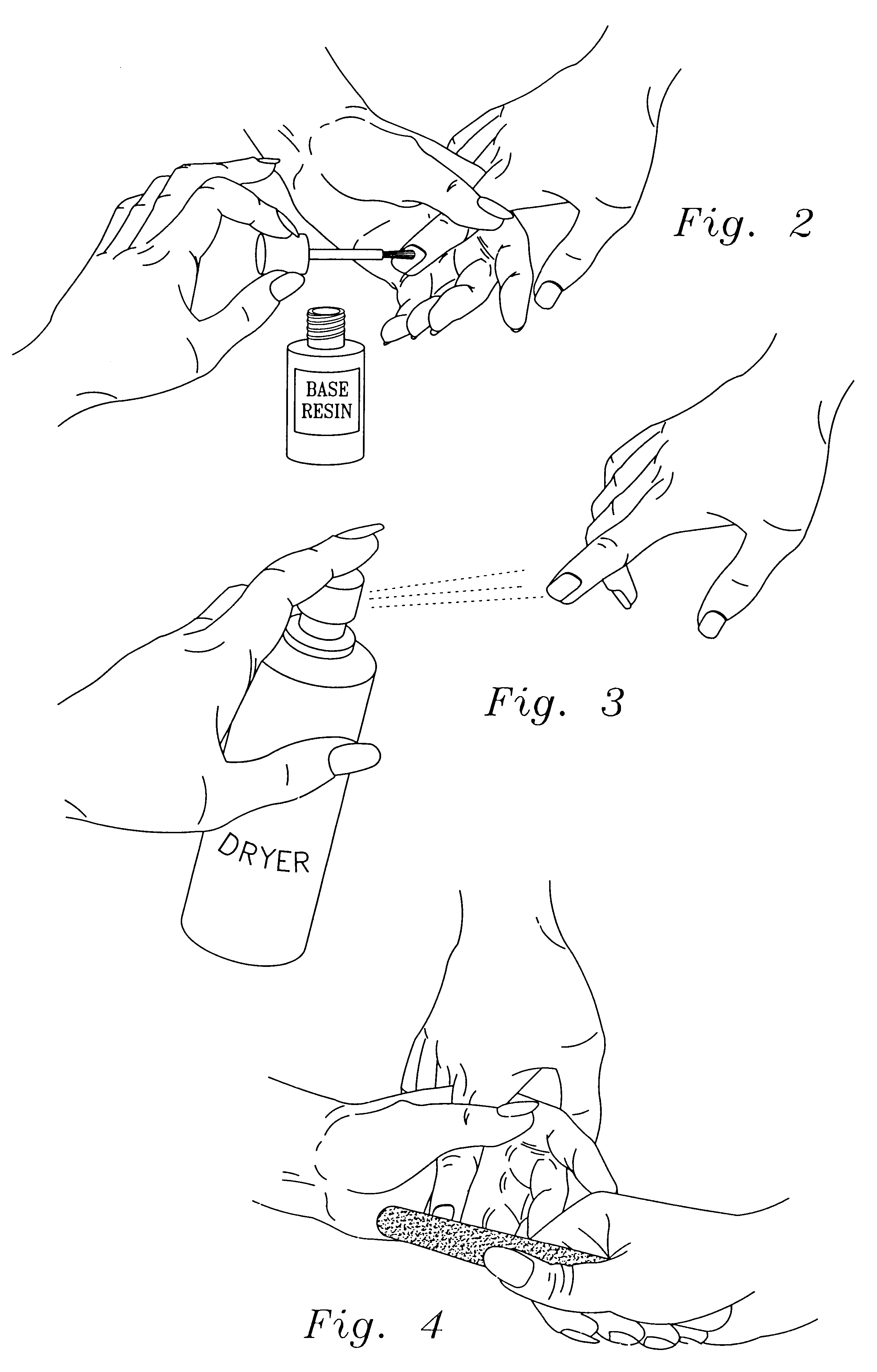 Method of applying nail tips and composition
