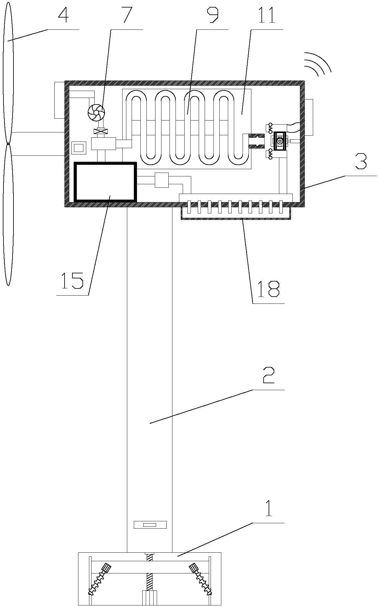 Safe wind-driven generation device with climatic adaptation function