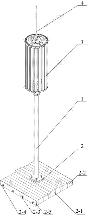 Pressure weight type roof communication tower and mounting method