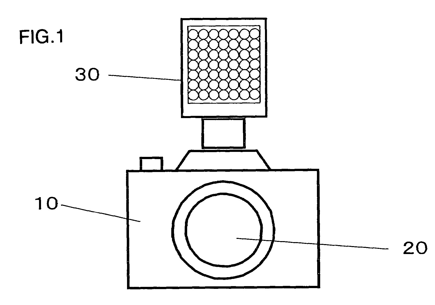 Illuminating device for photographing and camera