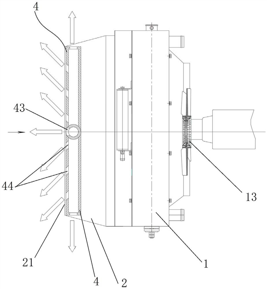 Radiator, engine cooling system comprising radiator and engine