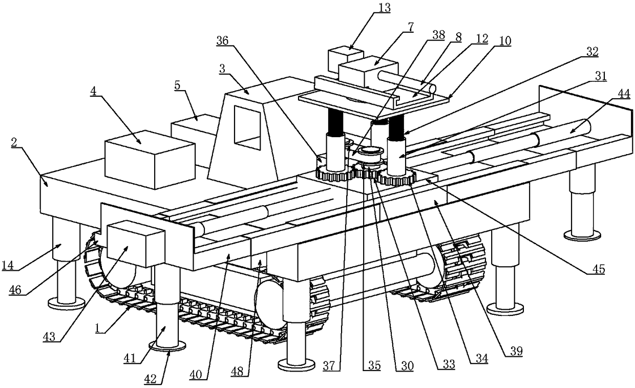 Crawler-type small-footage multi-angle rotating horizontal hole forming device