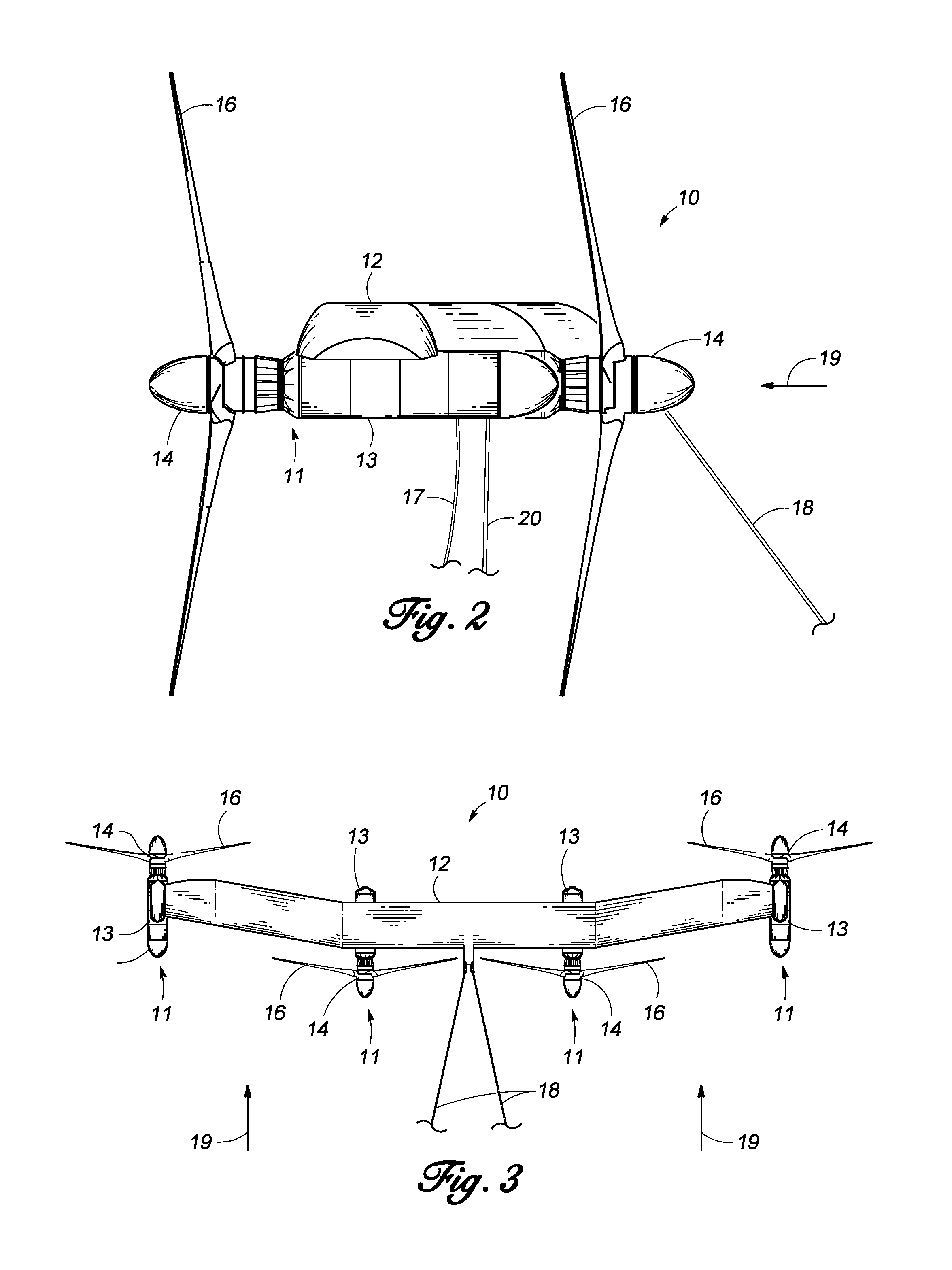 Submerged electricity generation plane with marine current-driven rotors