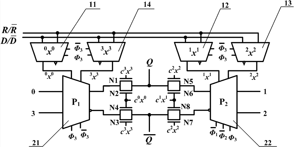Four-value heat-insulating dynamic D trigger