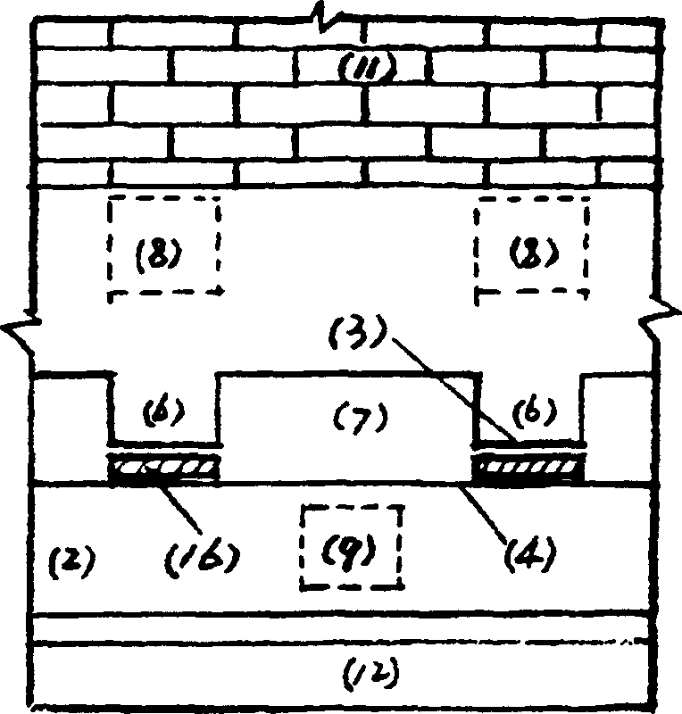 Method and apparatus for shock-insulating reconstruction of existing building