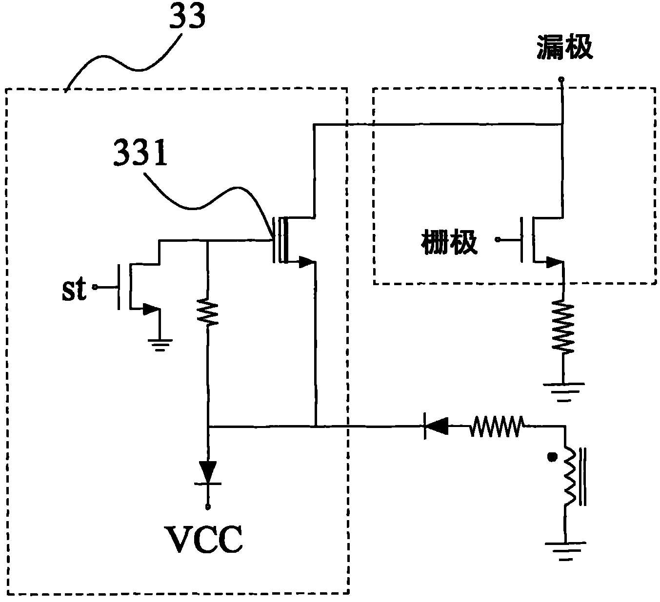 Power transistor chip with built-in junction field effect transistor and application circuit thereof