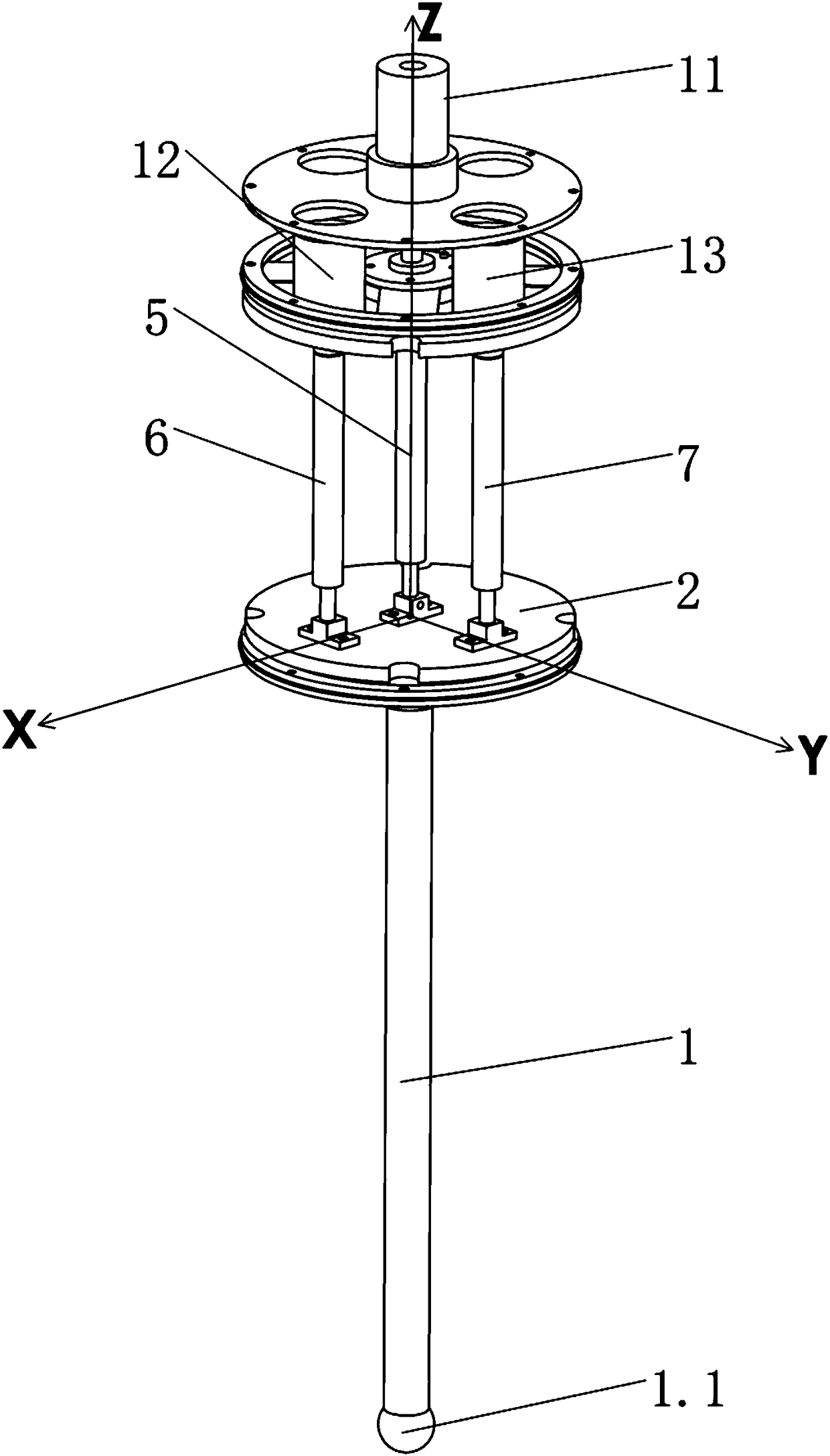 Contact type three-dimensional tracking scanning probe