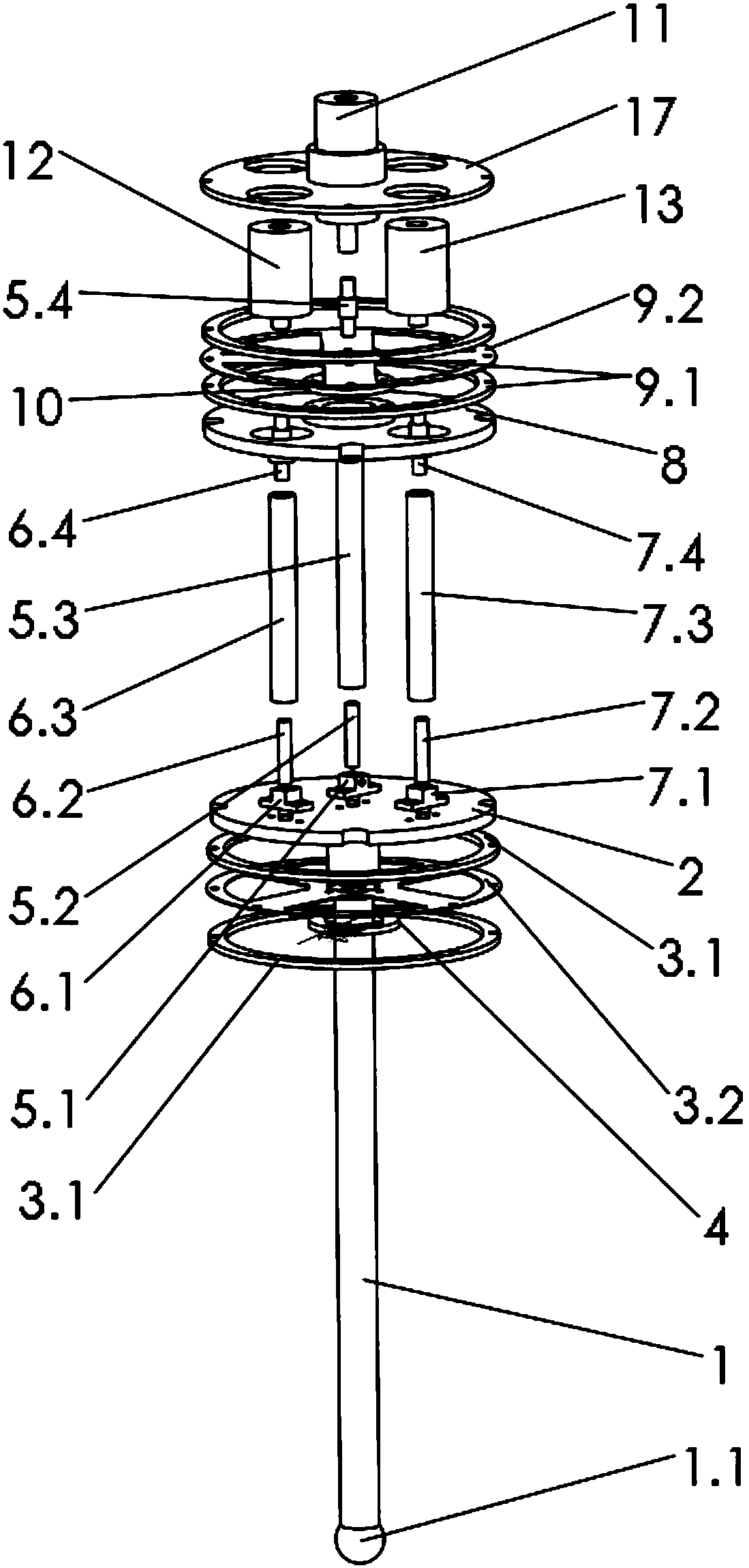 Contact type three-dimensional tracking scanning probe