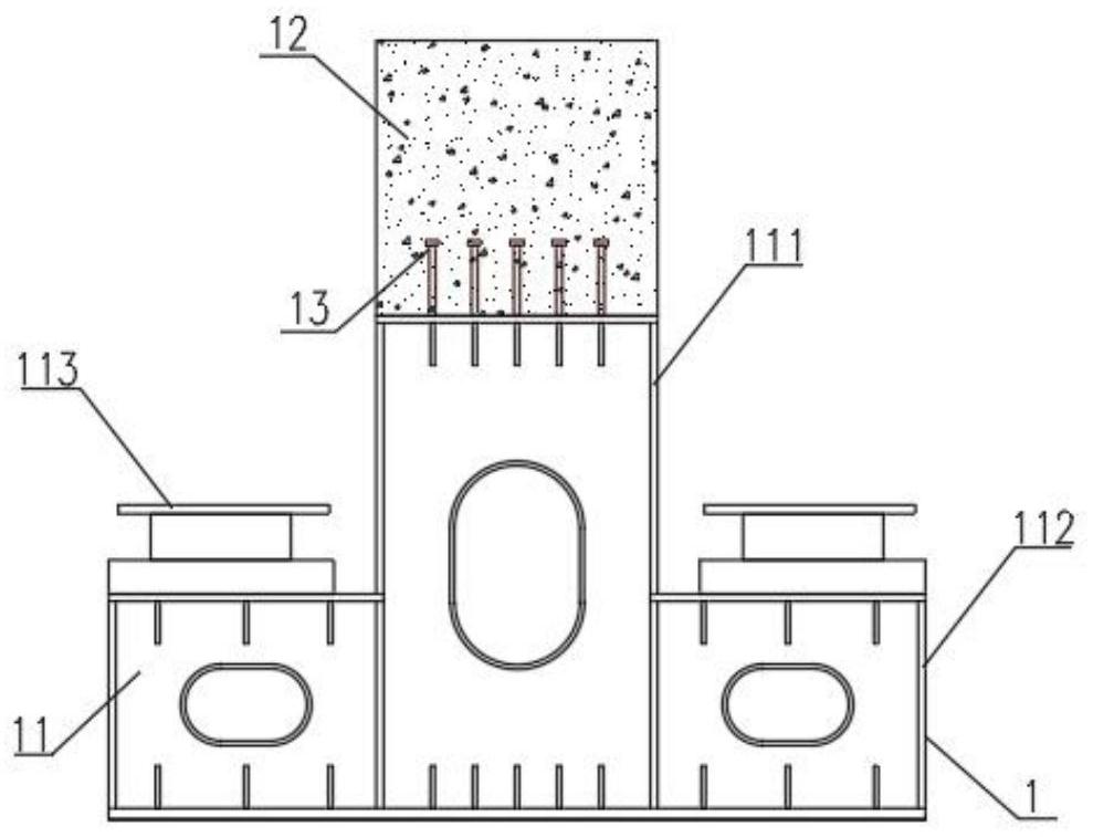 Combined bent cap suitable for bridge deck continuous structure, bridge and construction technology