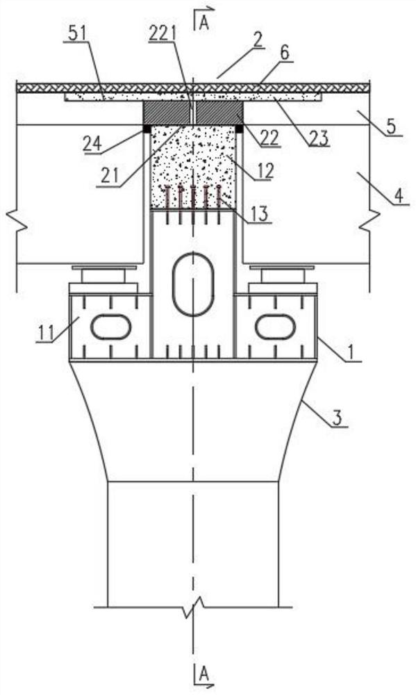 Combined bent cap suitable for bridge deck continuous structure, bridge and construction technology