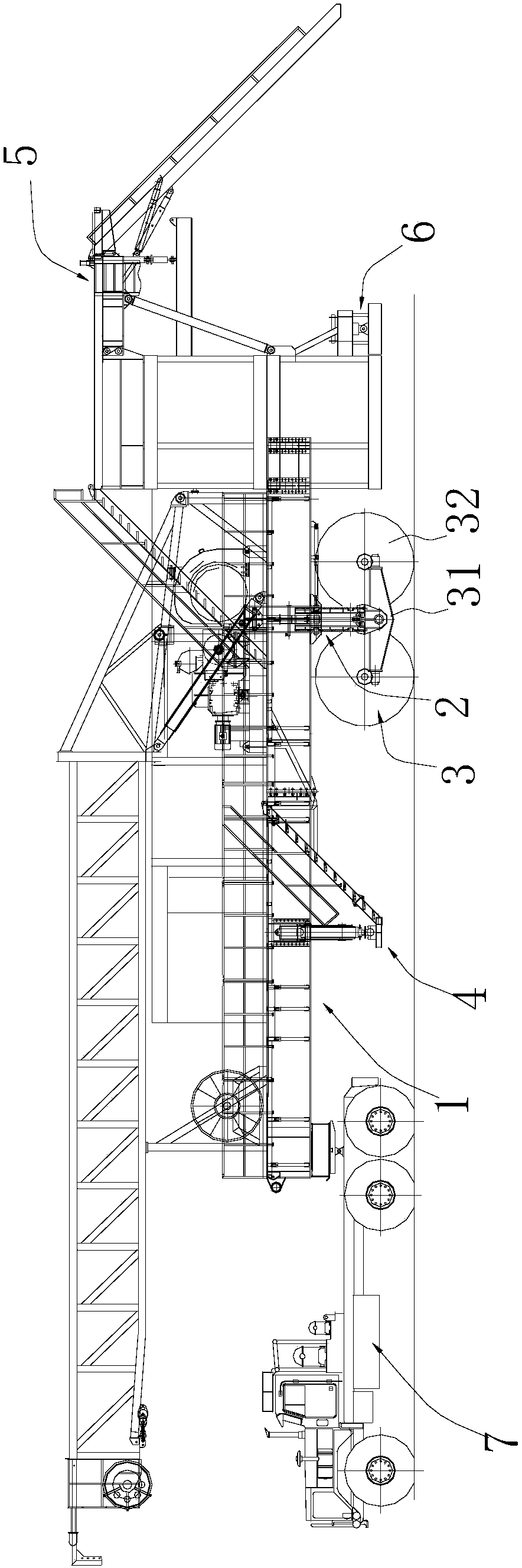 Vehicle suspension device and oil rig trailer
