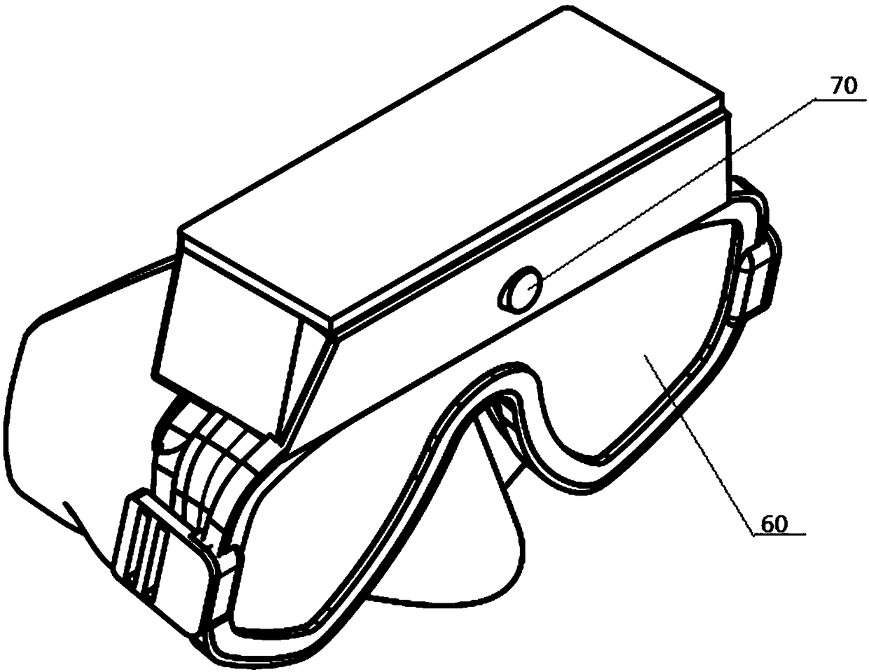 Swimming goggles with transparent display screen