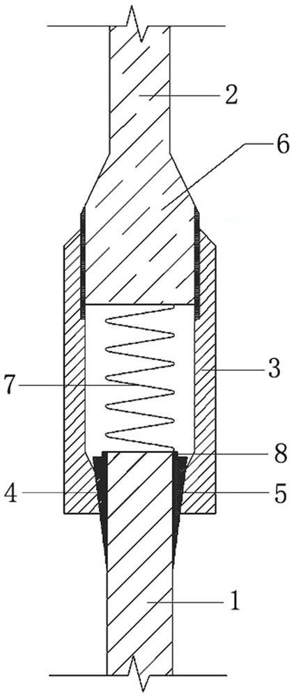 Connecting construction method for vertical prestressed tendon and anchoring steel bar of prefabricated solid pile