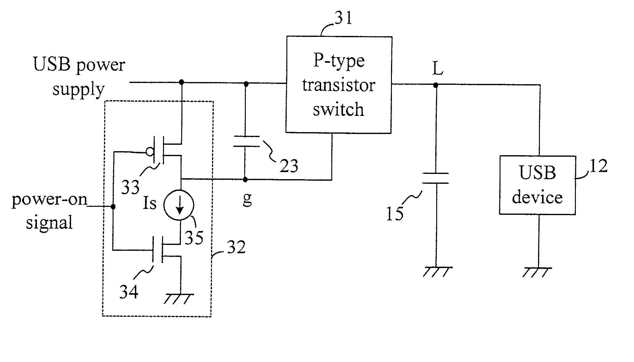 Power-on circuit of a peripheral component