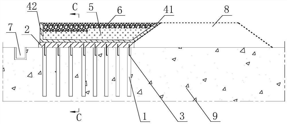 Subgrade structure, subgrade system and design method of anti-bulge and wide subgrade adjacent to ballastless railway