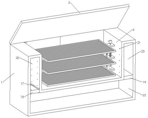 Baked food cooling box for food processing