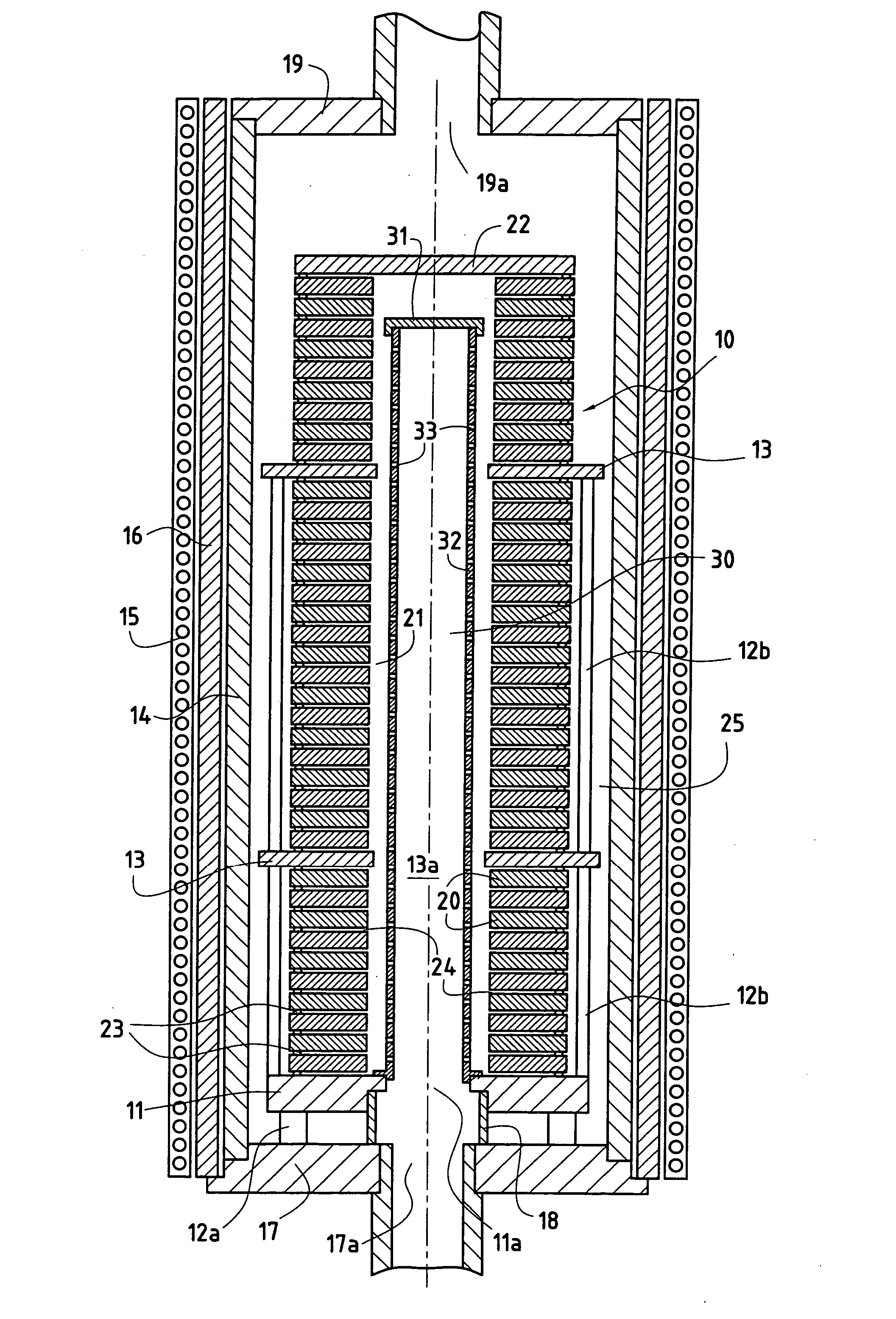 Method and installation for the densification of substrates by means of chemical bapour infiltration