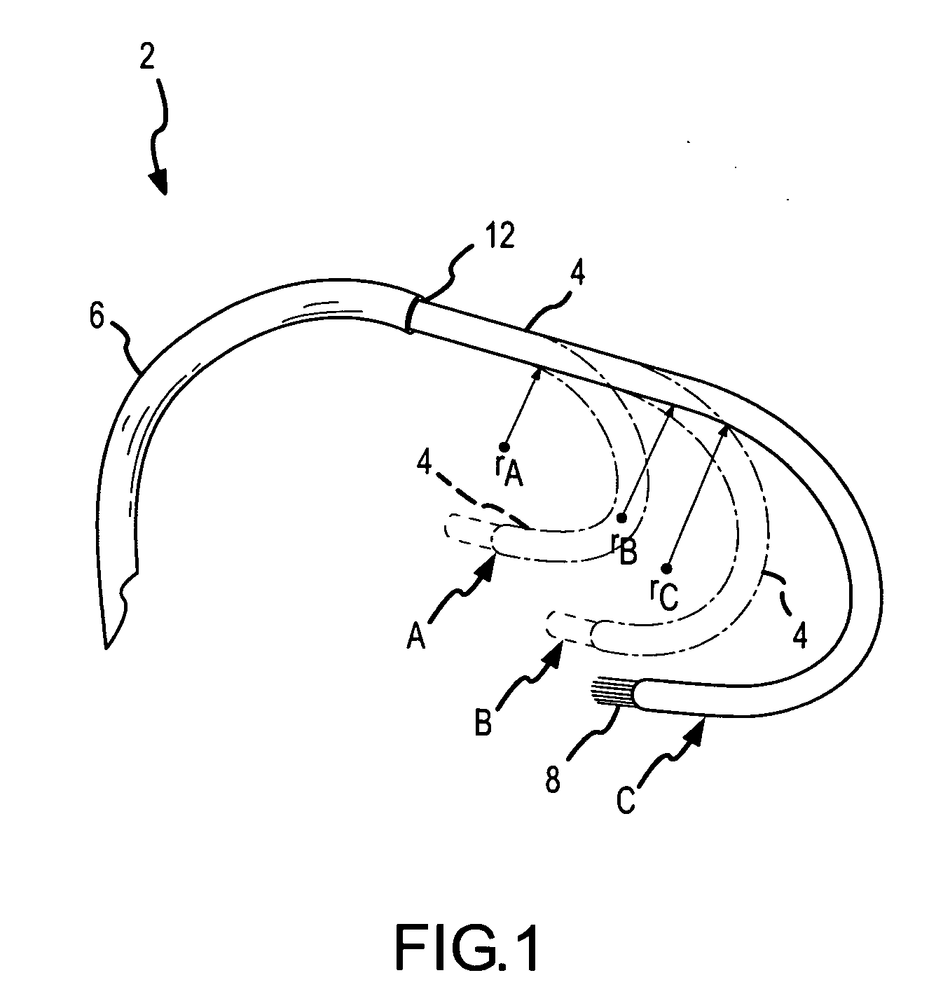 Curved ablation catheter