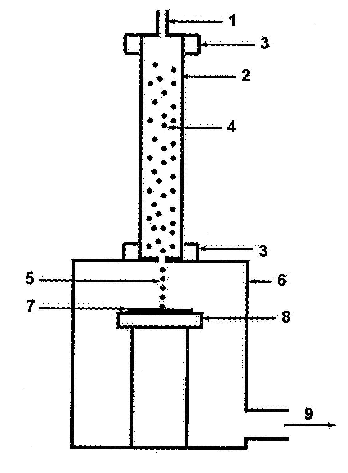 Method and device for attaching silicon nano particle film to surface of silicon solar cell
