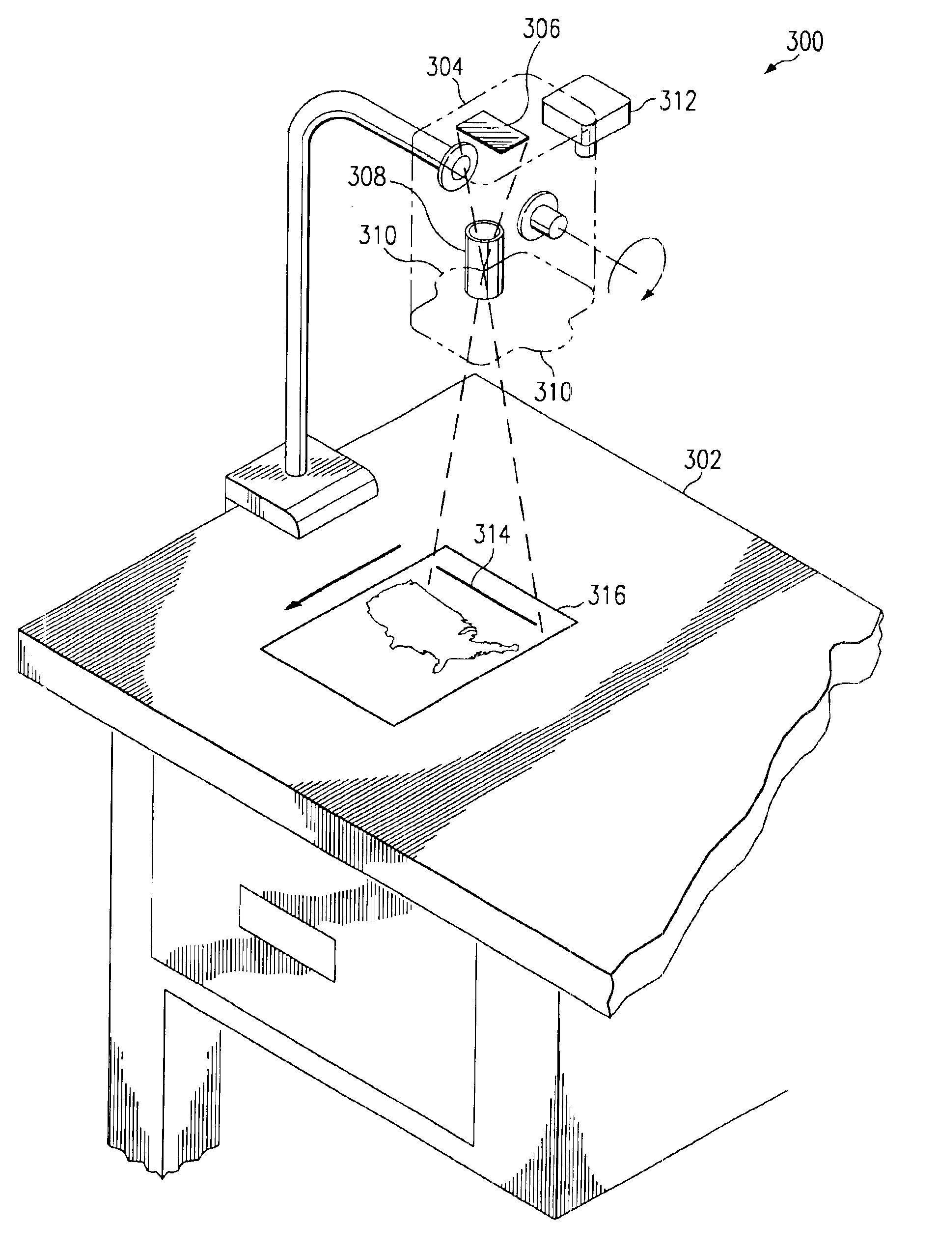 Method and system for scanning an image using a look-down linear array scanner