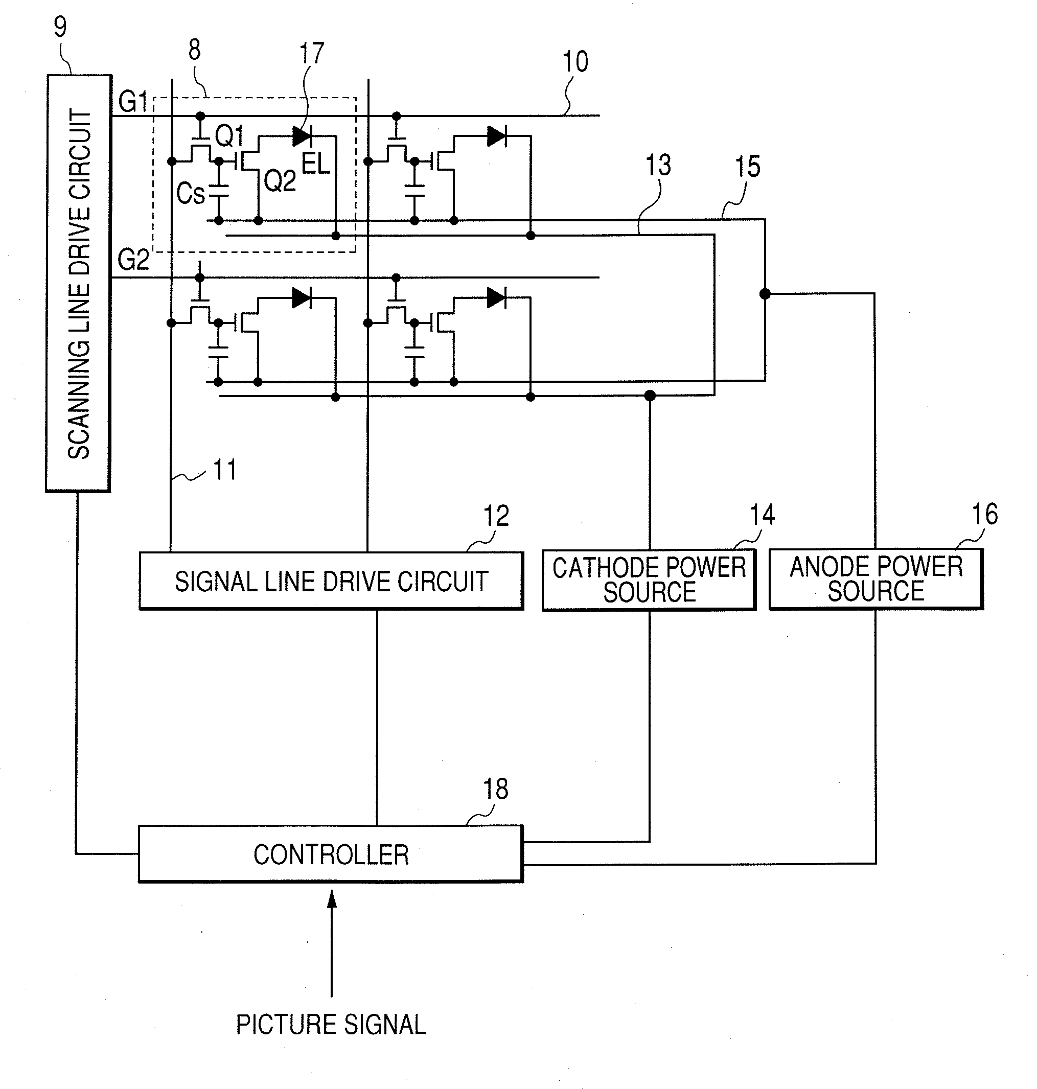 Organic elecroluminescence display apparatus, method of producing the same, and method of repairing a defect