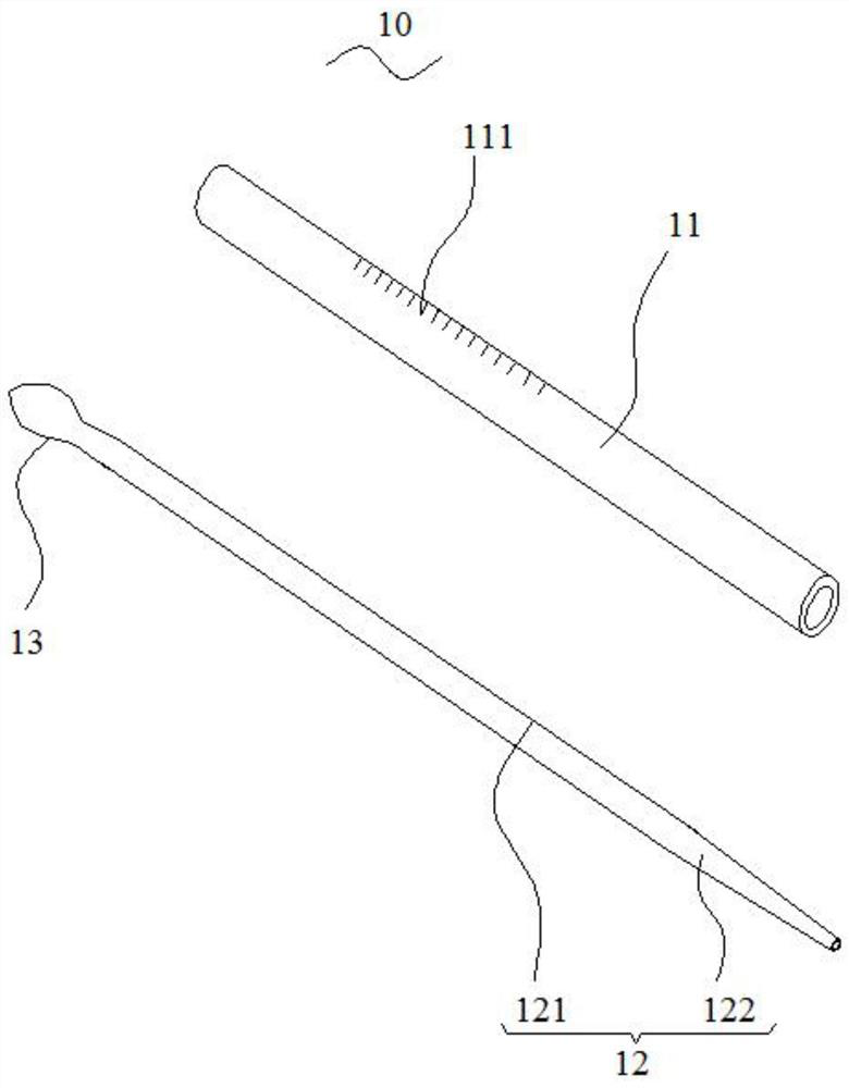 Lacrimal passage drainage tube pull-out device