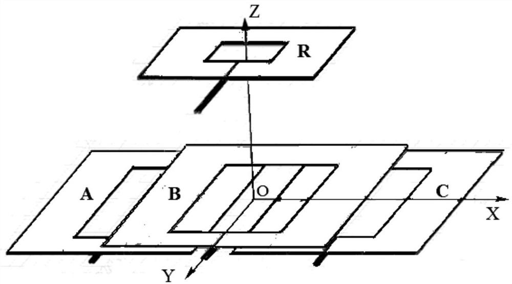 Three-phase decoupling transmitting and receiving coil structure for wireless charging of electric vehicle