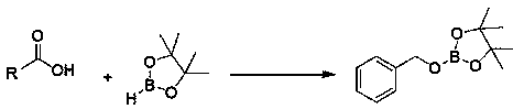 Method for preparing boric acid ester based on hydroboration reaction of aliphatic carboxylic acid