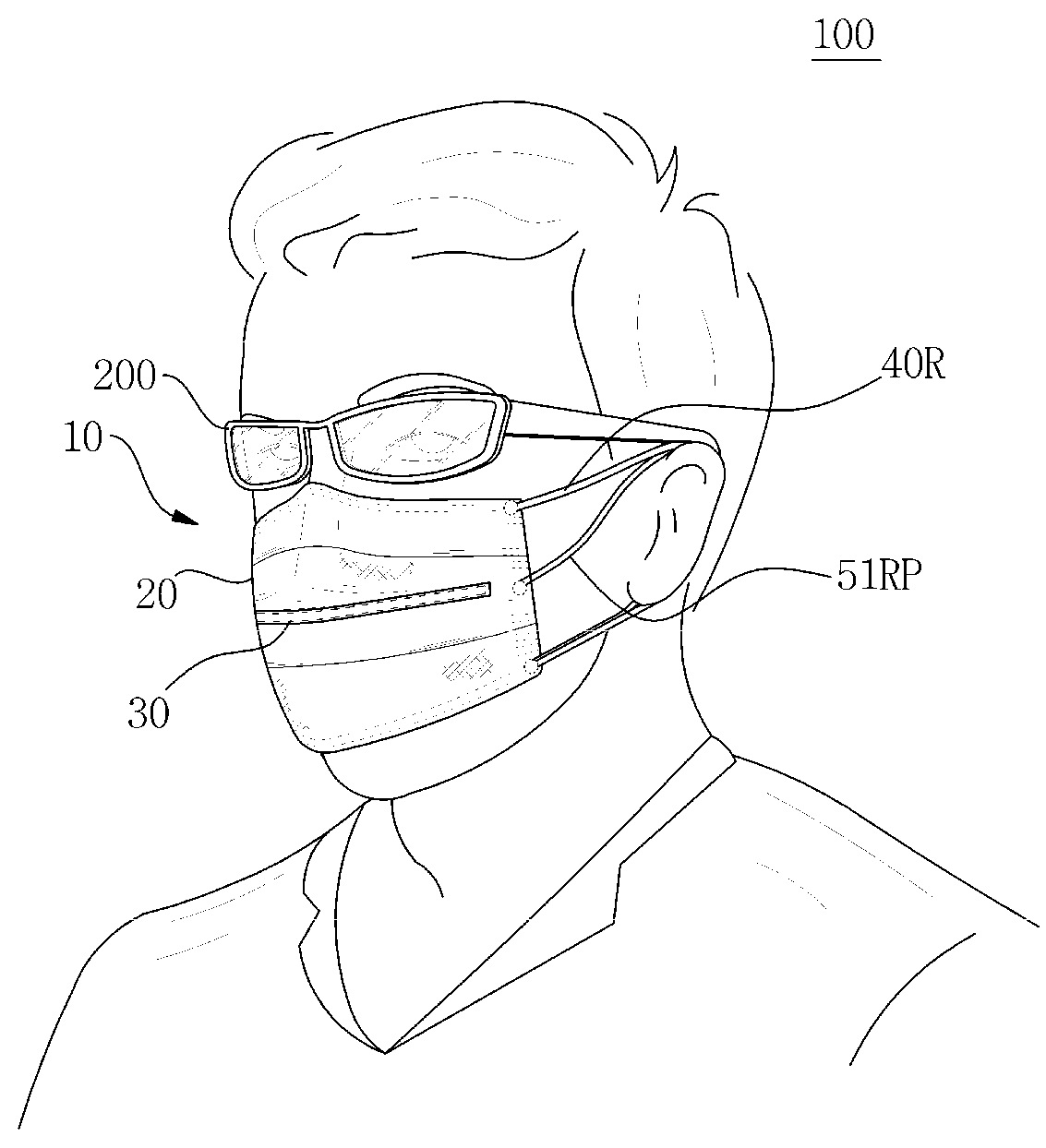 Anti-fog surgical mask with a middle vapor barrier