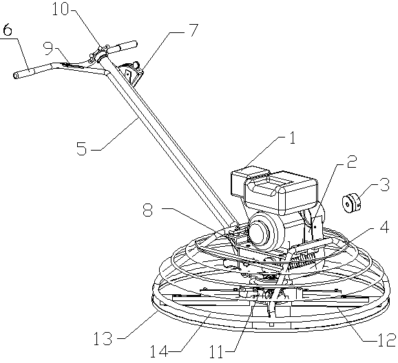 Decelerator assembly for troweling machine