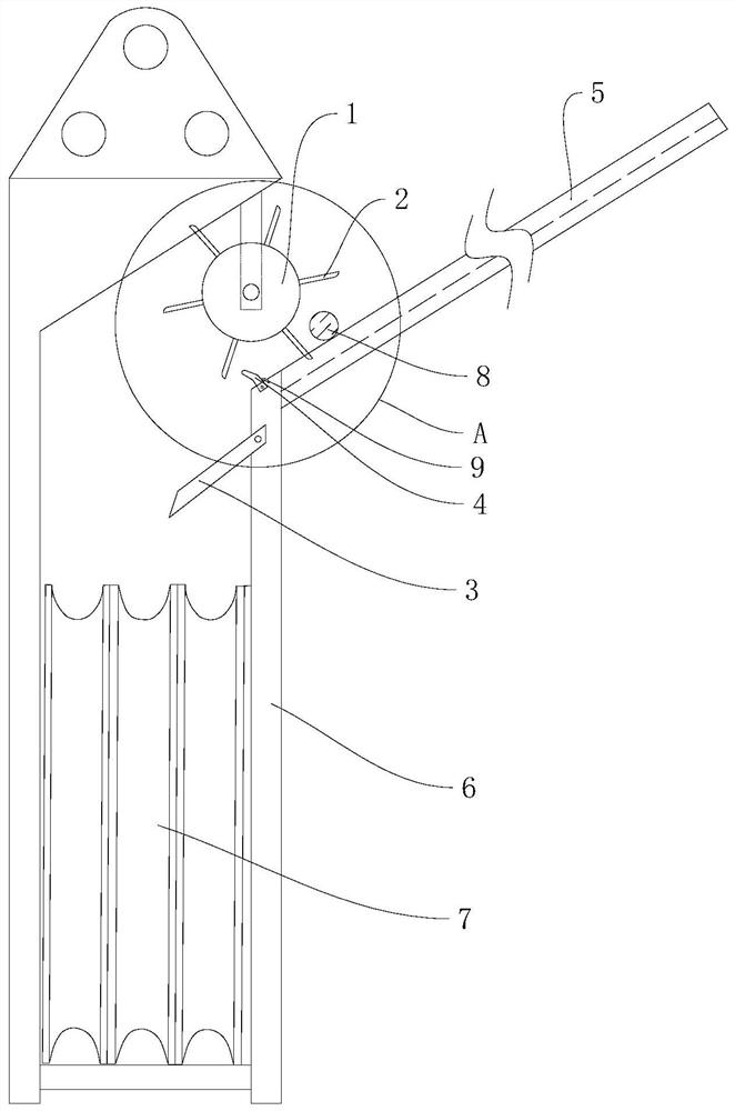 Wire leading device of paying-off tackle